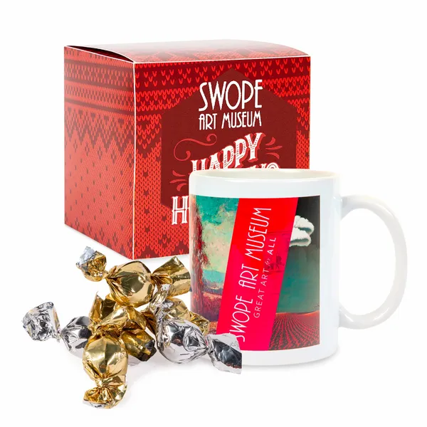 Warm Holiday Wishes Full Color Mug with Truffles in Gift Box - Webcam Covers Now