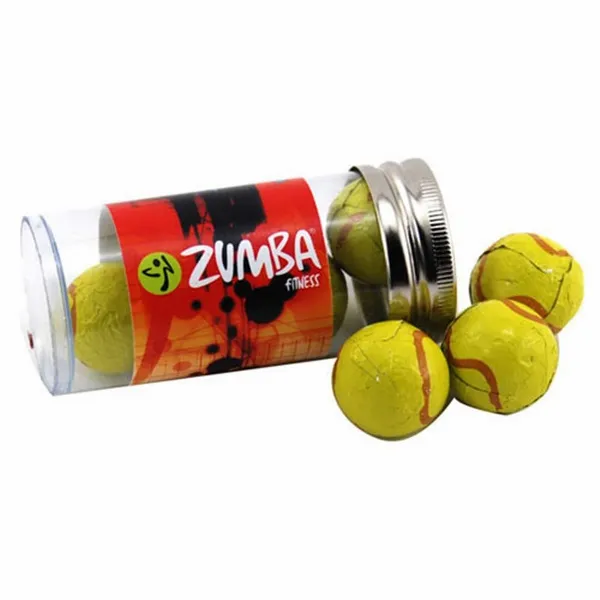Tube with Choc Tennis Balls - TRB610 - Webcam Covers Now