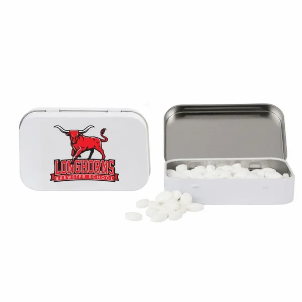 Rectangular Tin with Football Shaped Mints - Webcam Covers Now