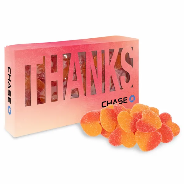 Thanks Die Cut Box with Sour Peachy Hearts - Webcam Covers Now