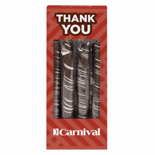 Pretzel Rods - Dark Chocolate With White Drizzle - Webcam Covers Now