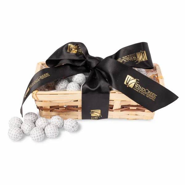 Gift Basket with Chocolate Golf Balls - Webcam Covers Now