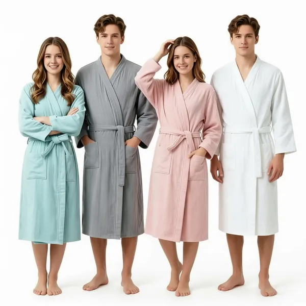 4 Layer Gauze Cotton Bathrobes - Webcam Covers Now