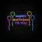 Happy Birthday To You with Balloons Neon Sign - Webcam Covers Now