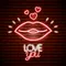 Lips with Love You Neon Sign - Webcam Covers Now