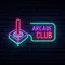 Retro Joystick Arcade Club Neon Sign - Webcam Covers Now