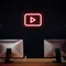 Youtube Play Button Neon Sign - Webcam Covers Now
