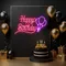 Happy Birthday Glow Neon Sign - Webcam Covers Now