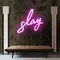 Glowing Slay Pink Neon Sign - Webcam Covers Now
