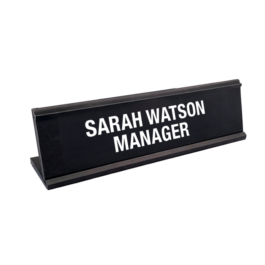 Metal Desktop Name Badges - Webcam Covers Now
