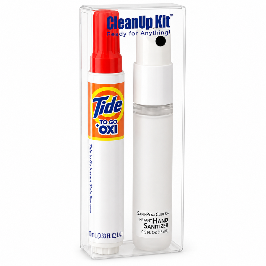 CleanUp Kit - Tide® to Go + Oxi and Sani-Pen® Clipless™ Travel Kits - Webcam Covers Now