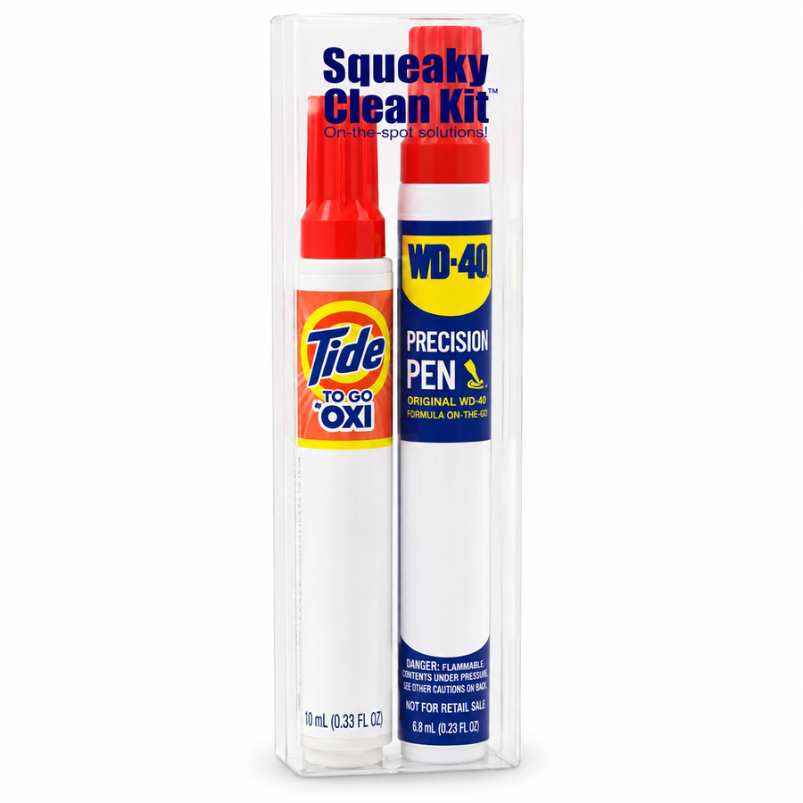 Squeaky Clean Kit - WD-40® Precision Pen and Tide® to Go + Oxi Travel Kits - Webcam Covers Now