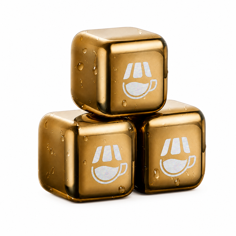 Gold Stainless Steel Ice Cubes - Webcam Covers Now