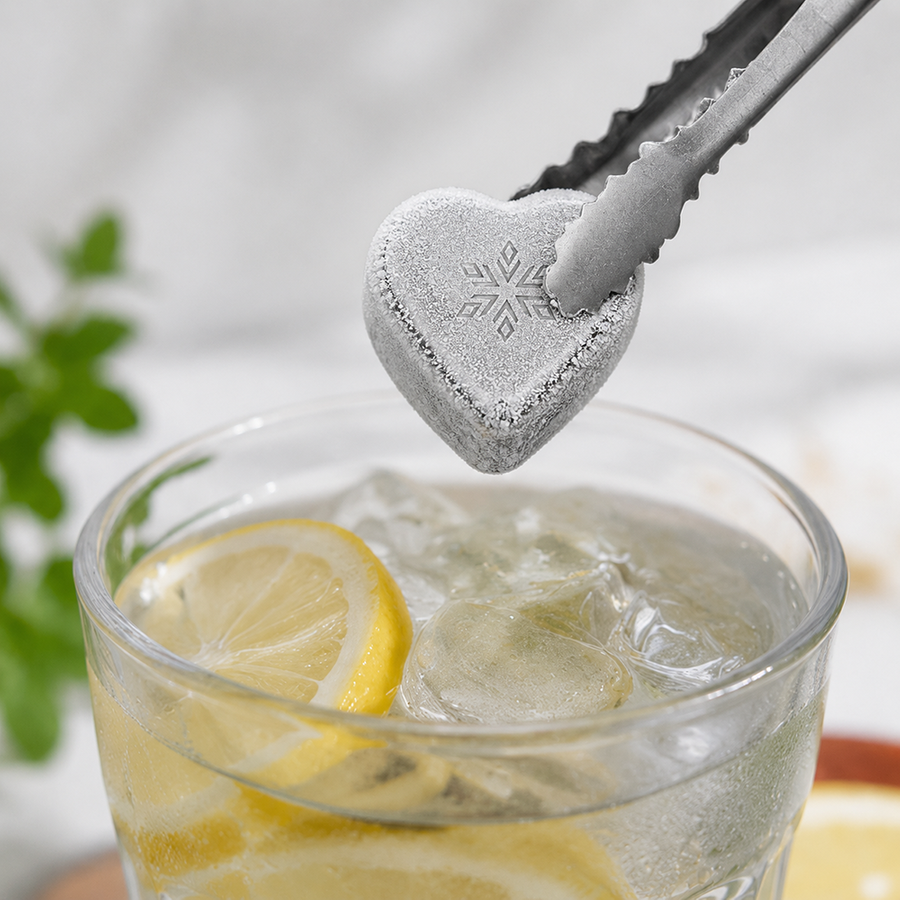 Heart-Shaped Stainless Steel Ice Cubes - Webcam Covers Now