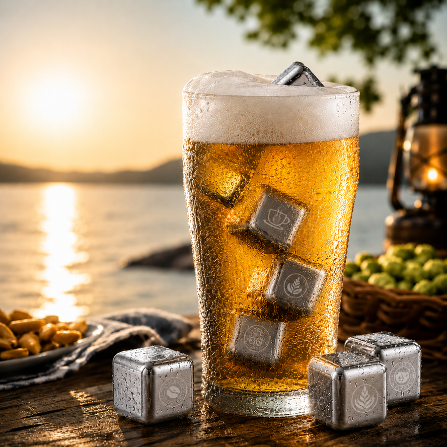 Silver Stainless Steel Ice Cubes - Webcam Covers Now