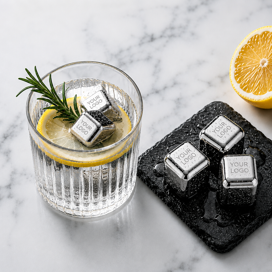 Silver Stainless Steel Ice Cubes - Webcam Covers Now