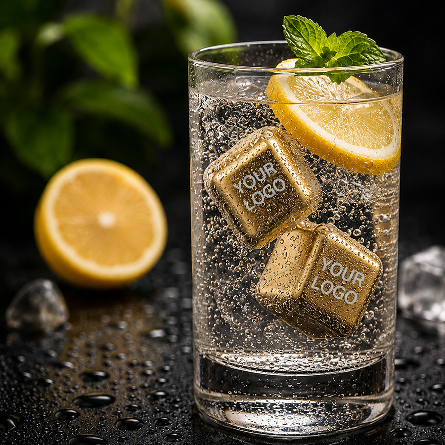 Gold Stainless Steel Ice Cubes - Webcam Covers Now