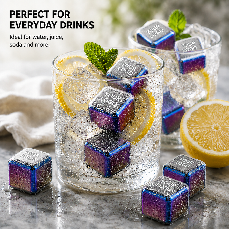 Rainbow Stainless Steel Ice Cubes - Webcam Covers Now