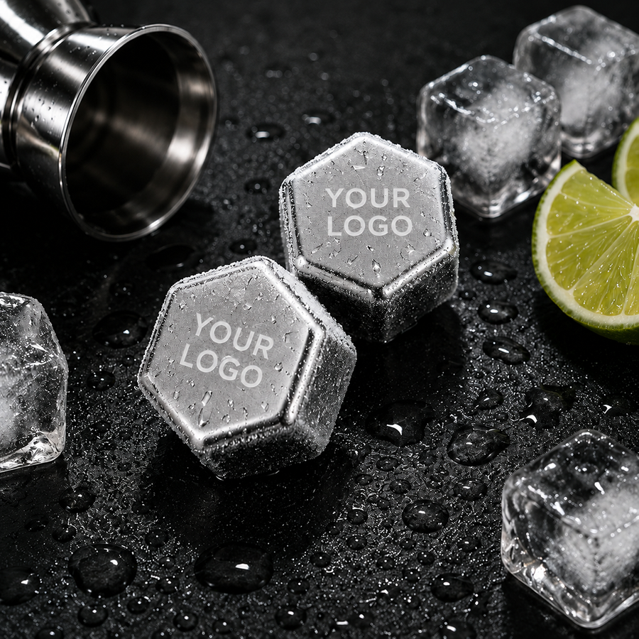 Hexagon Stainless Steel Ice Cubes - Webcam Covers Now