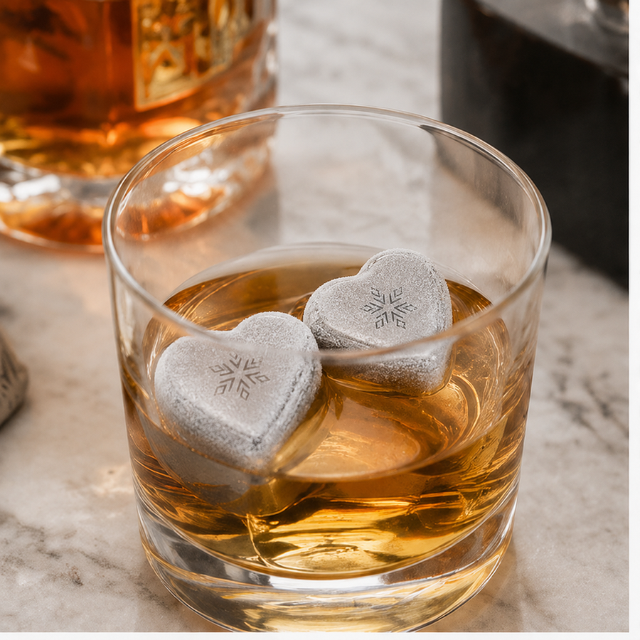 Heart-Shaped Stainless Steel Ice Cubes - Webcam Covers Now