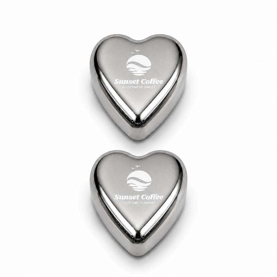 Heart-Shaped Stainless Steel Ice Cubes - Webcam Covers Now
