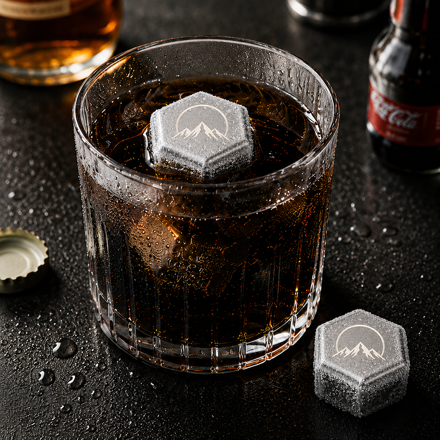 Hexagon Stainless Steel Ice Cubes - Webcam Covers Now