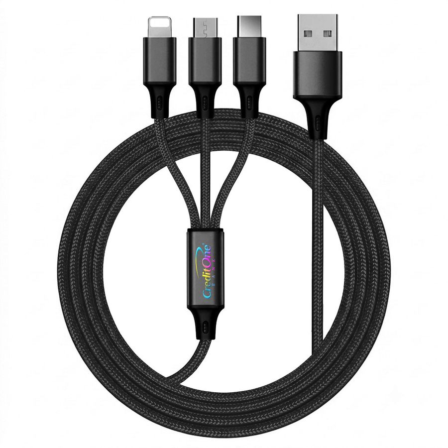 Nylon Braided 3-in-1 Charging Cables - Webcam Covers Now