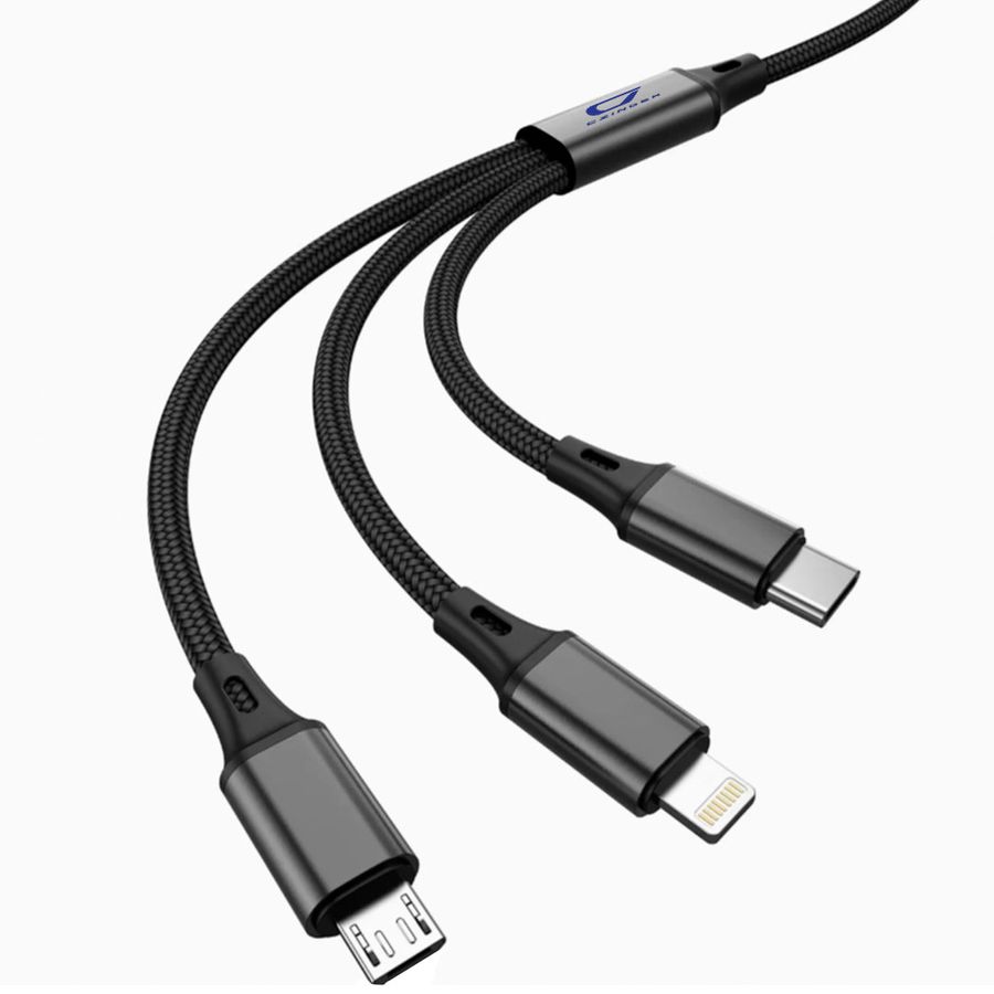 Nylon Braided 3-in-1 Charging Cables - Webcam Covers Now