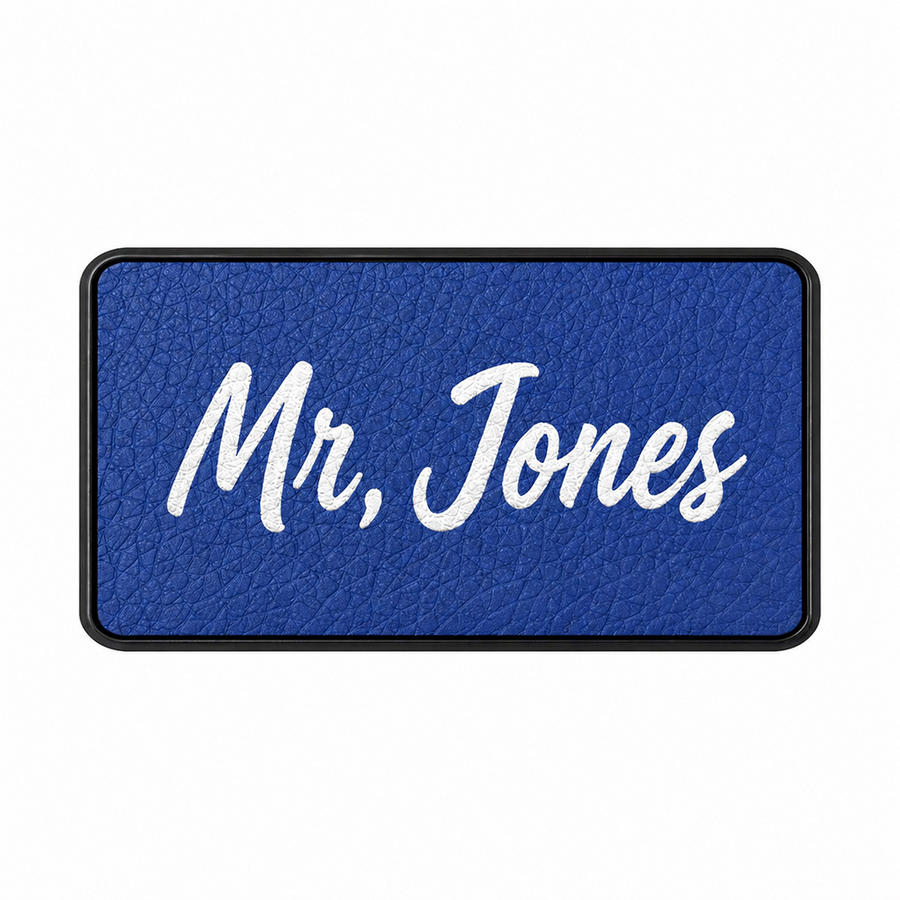Leather Name Badges - Webcam Covers Now