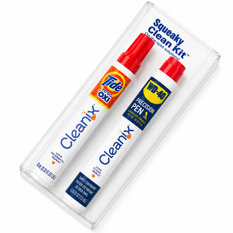 Squeaky Clean Kit - WD-40® Precision Pen and Tide® to Go + Oxi Travel Kits - Webcam Covers Now