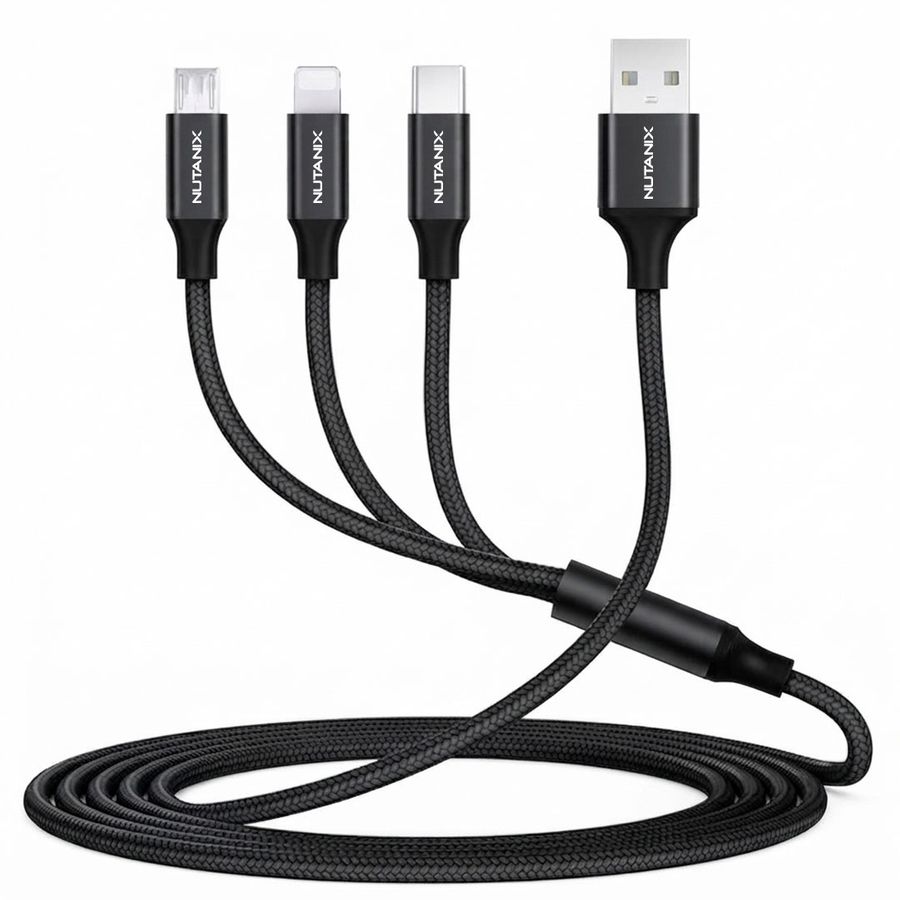 Nylon Braided 3-in-1 Charging Cables - Webcam Covers Now