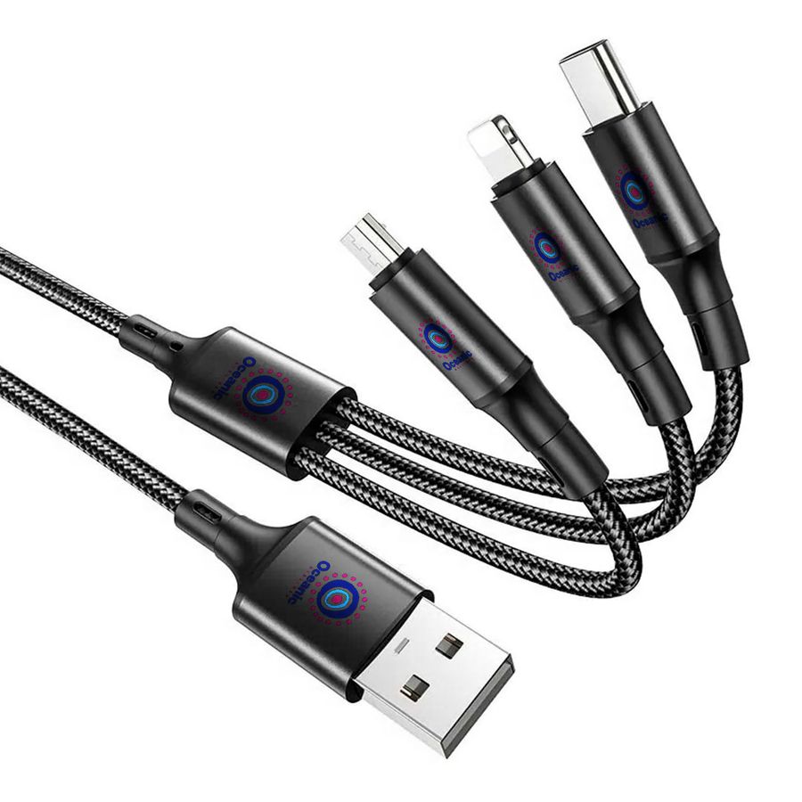 Nylon Braided 3-in-1 Charging Cables - Webcam Covers Now
